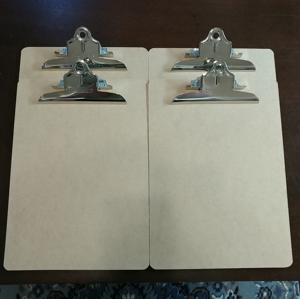 New 4 pc Clip Boards Made in USA